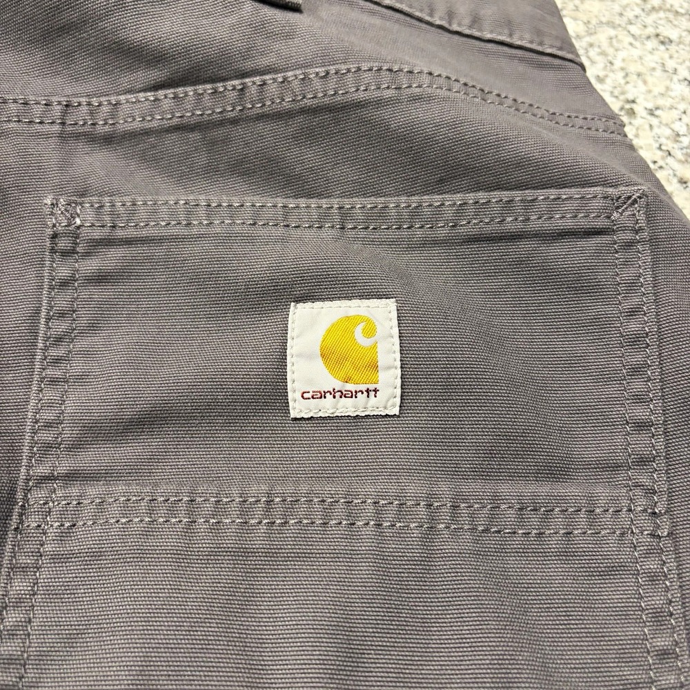 Carhartt Relaxed Straight Fit Work Pants Men's Size 34x30 Grey Canvas Utility